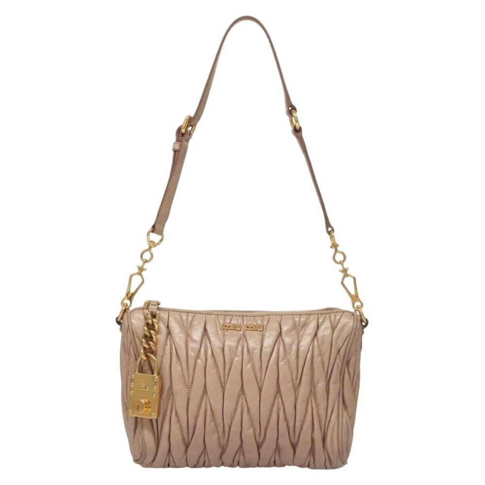 Miu Miu Zip Matelasse Leather Small